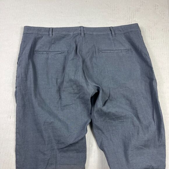 120 Lino Womens Linen Blend Ankle Pants Blue Slim Leg Trousers Size 48 12 US * - Picture 10 of 12